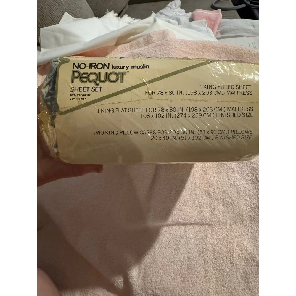 Vintage Pequot Morning Breeze King Sheet Set Blue Floral Luxury Muslin No Iron